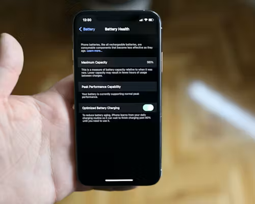 Battery Health
    Screen on iPhone