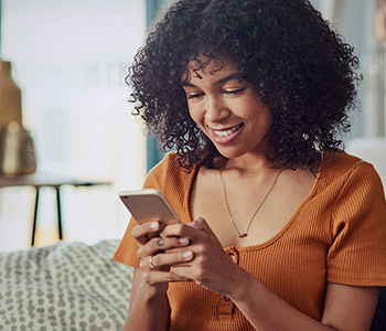 Woman using phone that need storage