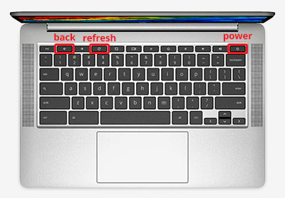 Chromebook keyboard buttons to hard reset