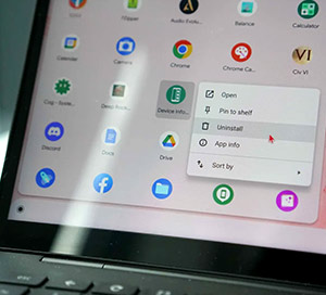 Uninstalling apps on Chromebook