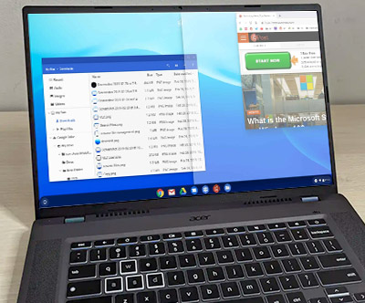 Dragging app on Chromebook screen