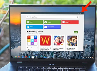 Maximize button on Chromebook screen