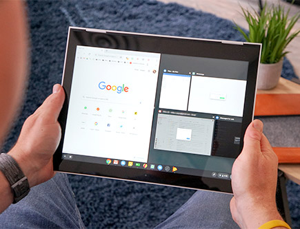 Split Screen on Chromebook in Tablet mode