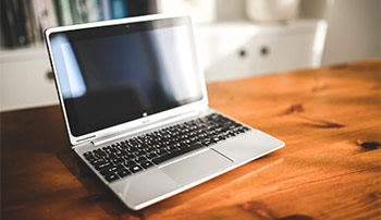 Laptop on desk