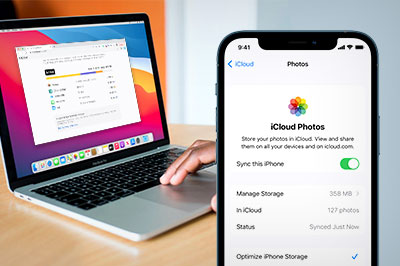 iCloud synced on iPhone for photos with Macbook iCloud