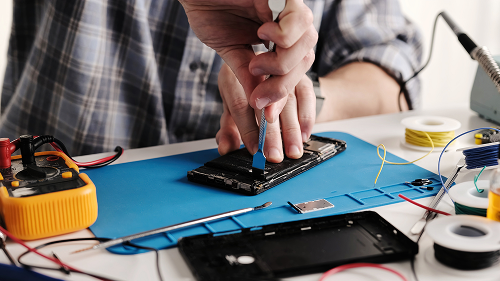 Speaker and camera repair of a damaged phone