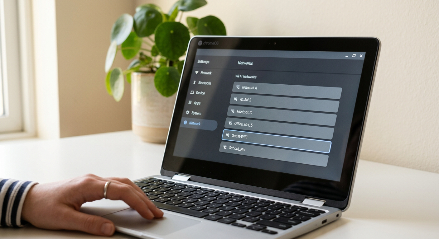 Chromebook Wi-Fi network settings screen