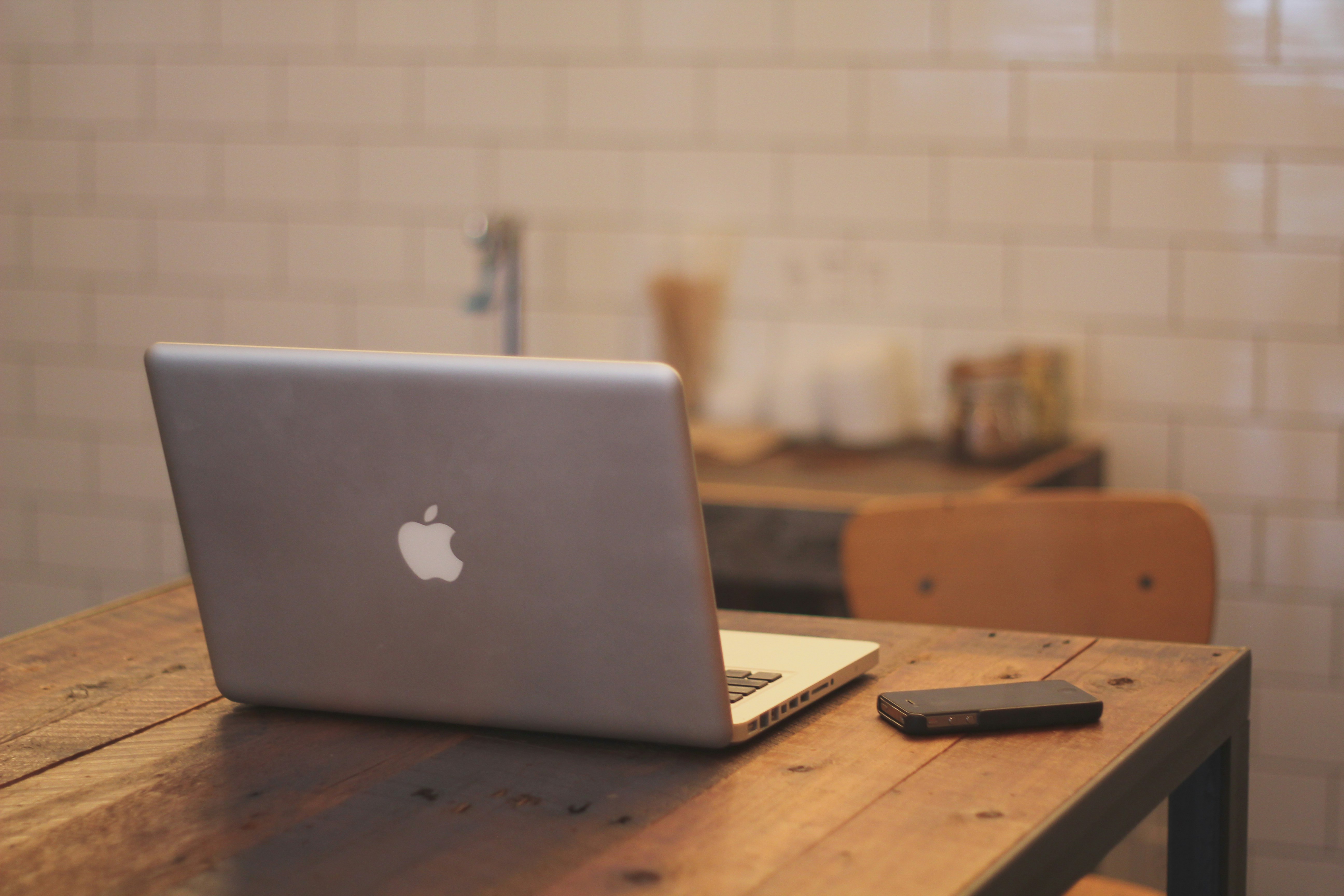 Laptop on a table
