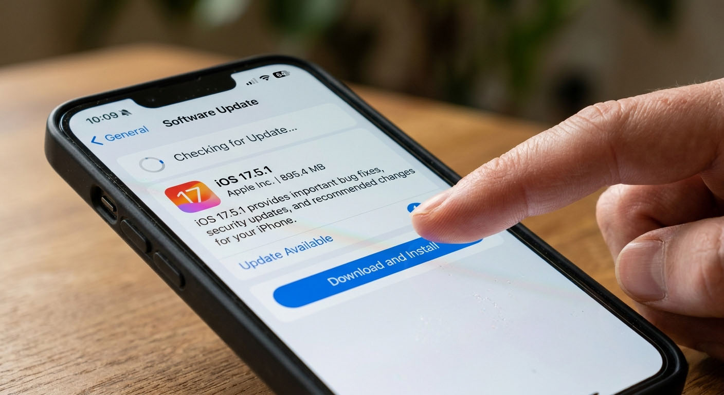 iPhone displaying a software update available